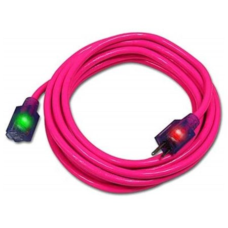 CENTURY WIRE & CABLE Century Wire & Cable 250586 50 ft. 14 by 3 Pink Pro Glo Extension Cord 250586